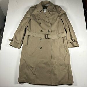Vintage London Fog Maincoats Trench Coat Mens 42L Lined Tan Made USA Thinsulate